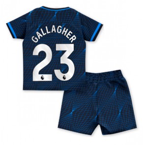 Chelsea Conor Gallagher #23 Bortaställ Barn 2023-24 Kortärmad (+ Korta byxor)